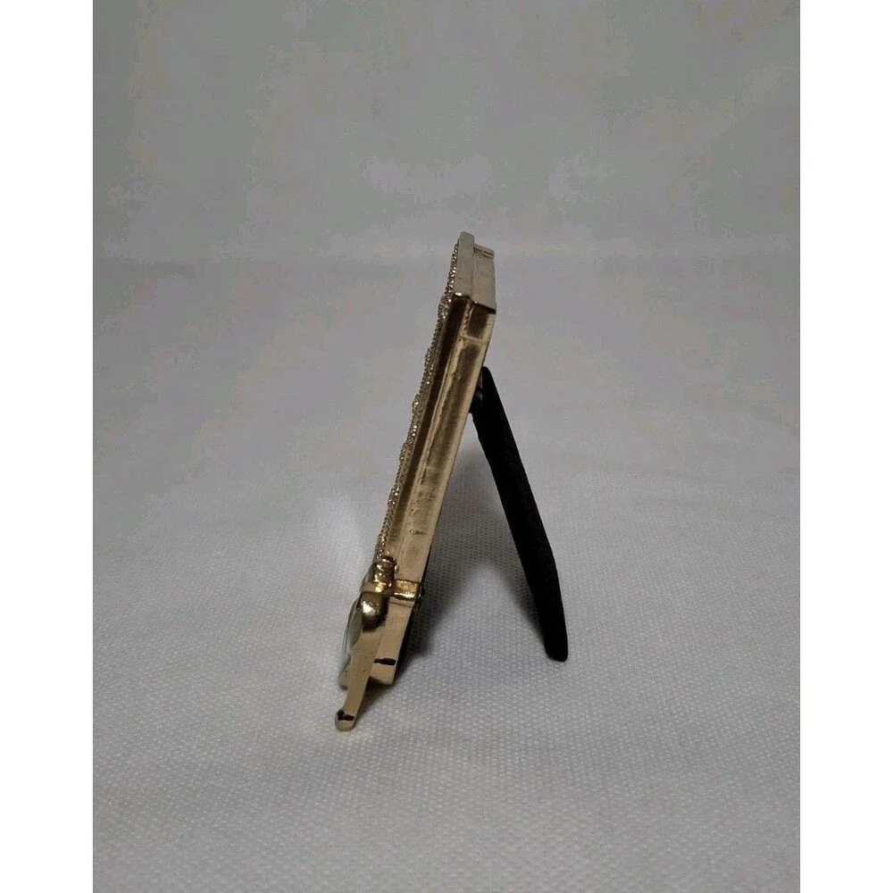 Vintage Furio Mini Picture Frame Gold Tone Rhinestones High Heels 2x3 inches - Picture 2 of 5